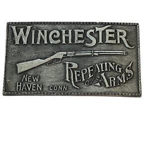Winchester Repeating Arms Belt Buckle Licensed Western Rifle New Haven Conn VTG